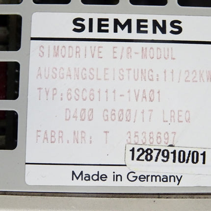 Siemens Simodrive E/R-Modul 6SC6111-1VA01