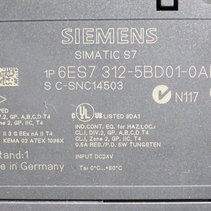 Siemens S7-300 CPU 312C 6ES7312-5BD01-0AB0 6ES7 312-5BD01-0AB0 - Maranos.de