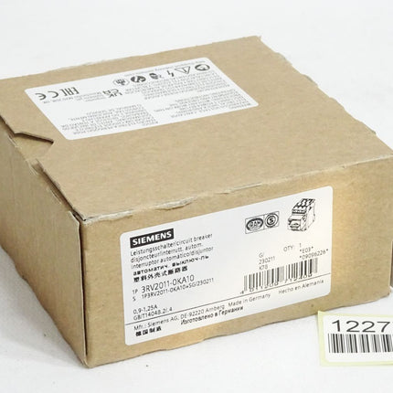 Siemens Leistungsschalter für den Motorschutz 3RV2011-0KA10 / Neu OVP