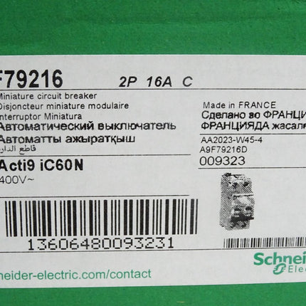 Schneider Leitungsschutzschalter iC60N C16A A9F79216 Preis pro Stück ohne OVP