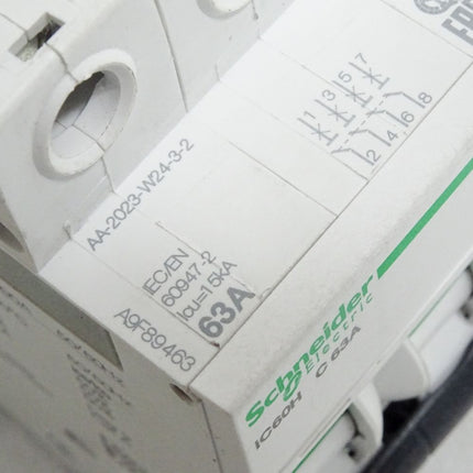 Schneider Miniatur-Leistungsschalter iC60H C63A A9F89463 / Unbenutzt
