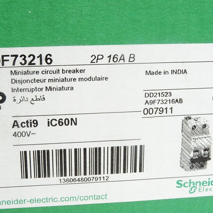 Schneider Leitungsschutzschalter iC60N B16A A9F73216 Preis pro Stück / ohne OVP