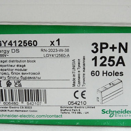 Schneider Klemmenblock LGY412560 125A 4P 4x15 Schraubanschlüsse / Neu OVP