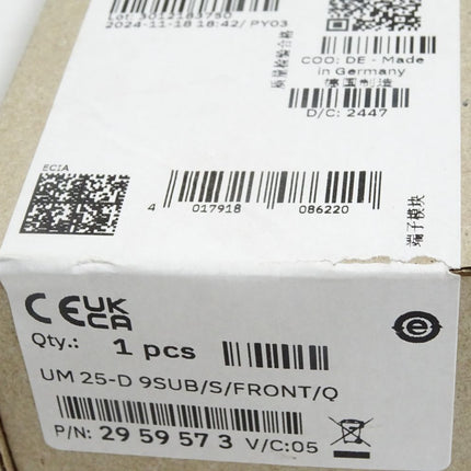 Phoenix Contact Übergabemodul UM 25-D 9SUB/S/FRONT/Q 2959573 Neu OVP versiegelt