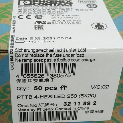 Phoenix Reihenklemme PTTB4-HESILED250 3211892 Inhalt:50 Stück Neu OVP versiegelt