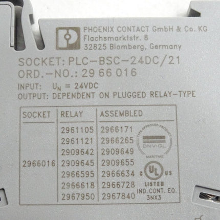 Phoenic Relais REL-MR-24DC/21 2961105 + PLC-BSC-24DC/21 2966016 / Unbenutzt