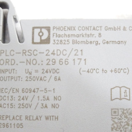 Phoenix Relais REL-MR-24DC/21 2961105 + PLC-RSC-24DC/21 2966171 / Unbenutzt