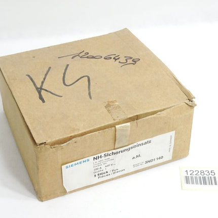 Siemens Sicherungen 3ND1140 200A NH1-aM 120kA 660VAC / Inhalt:3 Stück / Neu OVP
