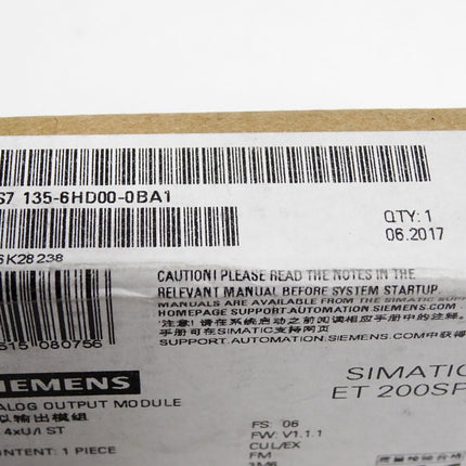 Siemens ET200SP 6ES7135-6HD00-0BA1 / 6ES7 135-6HD00-0BA1 Neu OVP versiegelt - Maranos.de