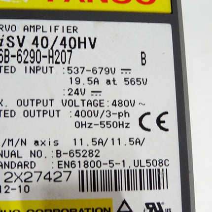 Fanuc Servoamplifier AlphaiSV 40/40HV A06B-6290-H207 - Maranos.de
