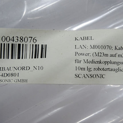 Scansonic Kabel Power M23m auf M23f M001070 Scapacs A004974 / Neu