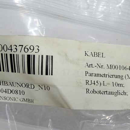 Scansonic Kabel Parametrierung M12f auf RJ45 10m M001064 Scapacs A004973 / Neu