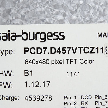 Saia Burgess Web Panel PCD7.D457VTCZ11 640x480 HW B1 FW 1.12.17 - Maranos.de