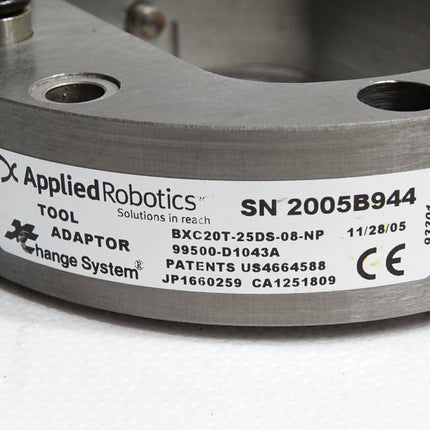 Applied Robotics Tool Adaptor BXC20T-25DS-08-NP / Neuwertig