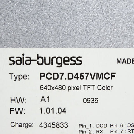Saia Burgess Web Panel PCD7.D457VMCF 640x480 HW A1 FW 1.01.04 - Maranos.de