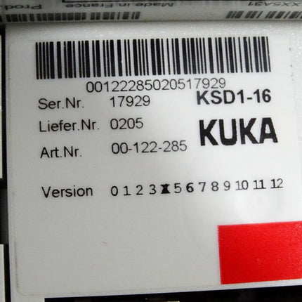 Kuka Servomodul KSD1-16 00-122-285 E93DA552I4B531 13314848 5A.31