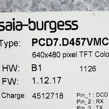 Saia Burgess Web Panel PCD7.D457VMCF 640x480 HW B1 FW 1.12.17 - Maranos.de