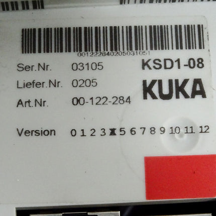 Kuka Servomodul KSD1-08 00-122-284 E93DA222I4B531 13293118 5A.31