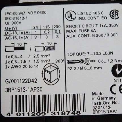 Siemens 3RP1513-1AP30 Zeitrelais 5 s...100 s - Maranos.de