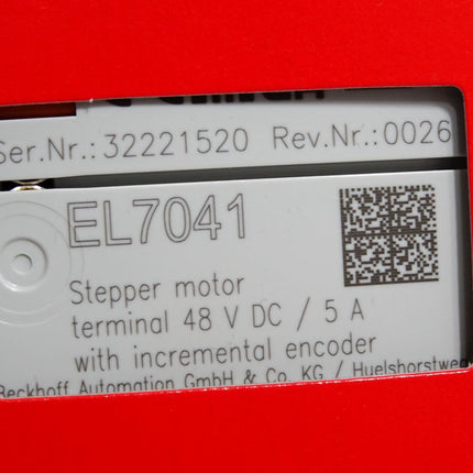 Beckhoff Ethercat EL7041 Rev.0026 1-Kanal-Motion-Interface / Neu OVP versiegelt - Maranos.de