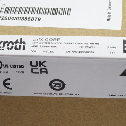 Rexroth R914511507 COREX-M-X7-31-BNNN-21.01-02RS-NN-NN / Neu OVP versiegelt - Maranos.de
