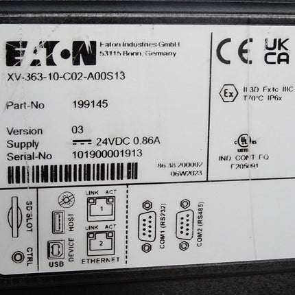 Eaton XV363 Display Panel XV-363-10-C02-A00S13 19945 - Top Zustand