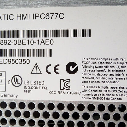 Siemens Simatic HMI Panel IPC677C 6AV7892-0BE10-1AE0 6AV7 892-0BE10-1AE0 - Maranos.de