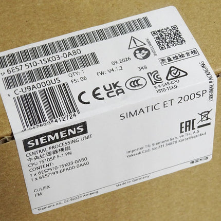 Siemens ET200SP CPU1510SP F-1 PN 6ES7510-1SK03-0AB0 6ES7 510 Neu OVP versiegelt