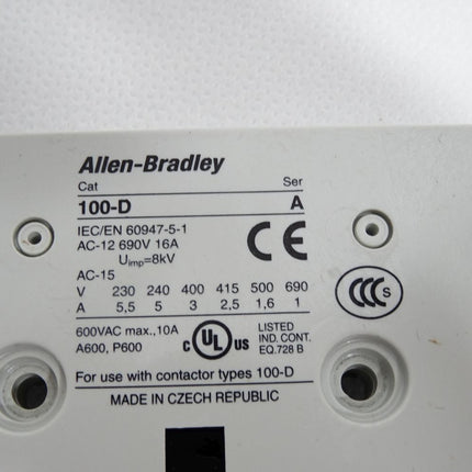 Allen Bradley Hilfsschalterblock 100-DS1-11 / Neu - Maranos.de