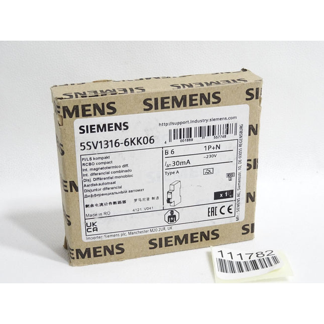 Siemens 5SV1316-6KK06 FI/LS kompakt 1TE 1P+N 6kA Typ A 30mA B6 / Neu OVP - Maranos.de
