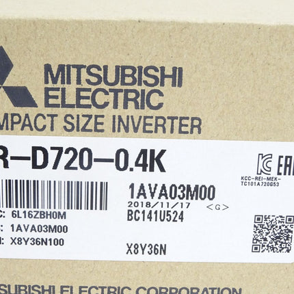 Mitsubishi Compact Size Inverter FR-D720-0.4K 0.4kW / Neu OVP versiegelt - Maranos.de