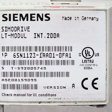 Siemens Simodrive LT-Modul INT.200A 6SN1123-1AA01-0FA1 Version A - Maranos.de