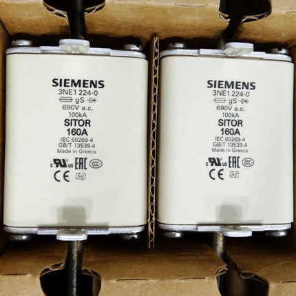 Siemens Sicherungseinsatz 3NE1224-0 Sitor NH1 160A 690VAC gS Inhalt:3 Stück Neu - Maranos.de