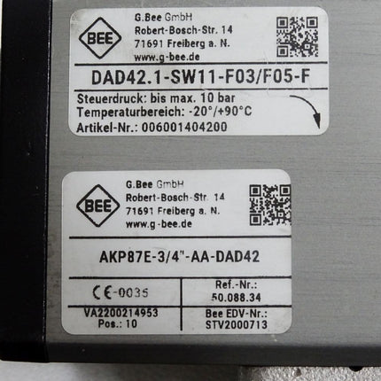G.Bee DAD42.1-SW11-F03/F05-F AKP87E-3/4"-AA-DAD42 / Unbenutzt