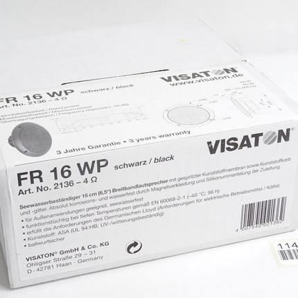 Visaton FR16WP 2136-4 Ohms Breitbandlautsprecher Seewasserbeständig / Neu OVP - Maranos.de