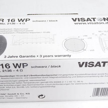 Visaton FR16WP 2136-4 Ohms Breitbandlautsprecher Seewasserbeständig / Neu OVP - Maranos.de
