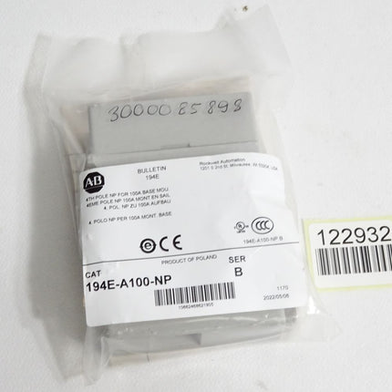 Allen Bradley 194E-A100-NP 4.Pol. NP zu 100A Aufbau / Neu OVP