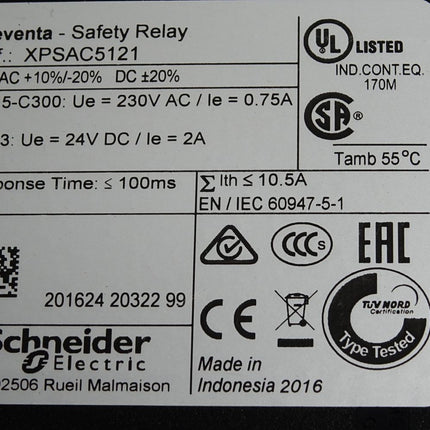 Schneider Electric Preventa Safety Relay XPS-AC XPSAC5121