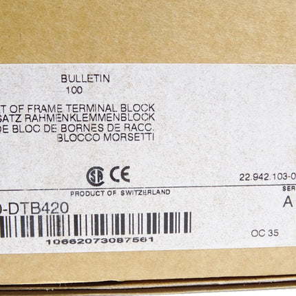Allen Bradley 100-DTB420 Satz Rahmenklemmenblock / Neu OVP - Maranos.de