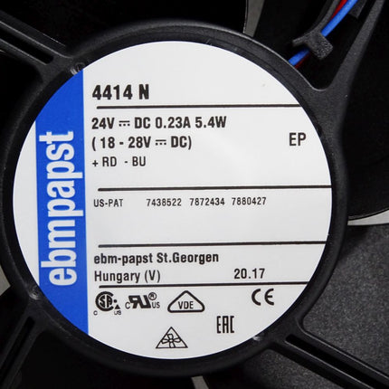 Ebmpapst 4414N 24VDC 0.23A 5.4W DC-Axiallüfter 119x119x38 mm / Neu - Maranos.de