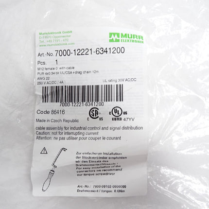 Murr Elektronik Kabel 7000-12221-6341200 / Neu - Maranos.de