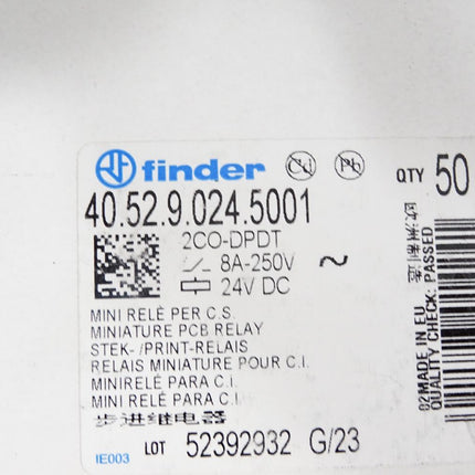 Finder 8A 250V 24VDC 40.52.9.024.5001 Relais / Inhalt:50 Stück / Neu OVP - Maranos.de