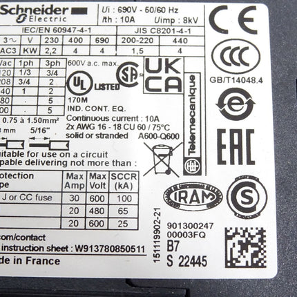 Schneider Electric TeSys 024201 LC1 K09013B7 LC1K09013B7  Schütz / Neu OVP - Maranos.de