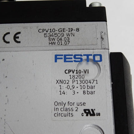 Festo Ventilinsel CPV10-GE-IP-8 534509 CPV10-VI 18200 161416 161439 161415 - Maranos.de