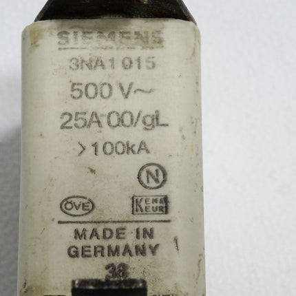 Siemens Sicherung 3NA1015 500VAC 25A 00/gL - Maranos.de