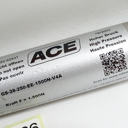 ACE Industrie-Gasdruckfedern GS-28-250-EE-1500N-V4A / Unbenutzt
