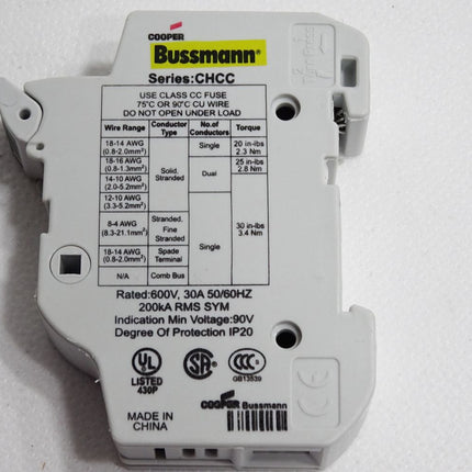 Eaton Bussmann CHCC1DU 600V 30A Sicherungshalter / Neu - Maranos.de