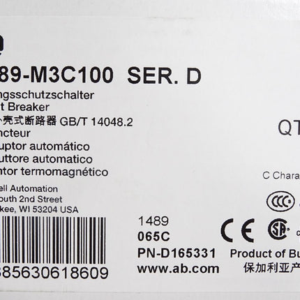 Allen Bradley Leitungsschutzschalter 1489-M3C100 10A / Neu OVP - Maranos.de
