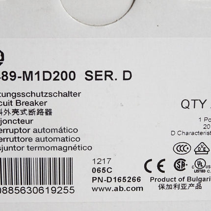 Allen Bradley Leitungsschutzschalter 1489-M1D200 20A / Inhalt:2 Stück / Neu OVP - Maranos.de