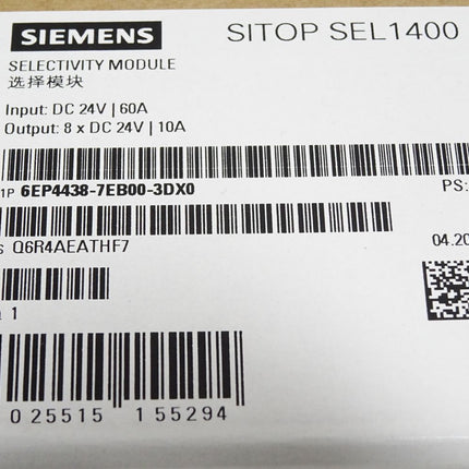 Siemens Sitop SEL1400 Slectivity Module 6EP4438-7EB00-3DX0 / Neu OVP versiegelt - Maranos.de